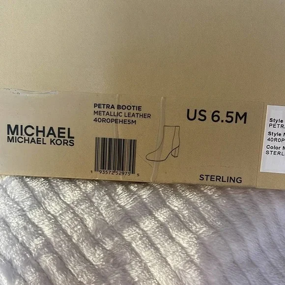 Michael Kors Petra Metallic Leather Ankle Boots - Picture 5 of 8